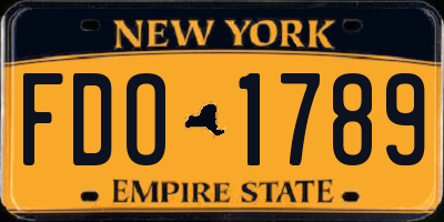 NY license plate FDO1789