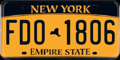 NY license plate FDO1806