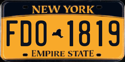 NY license plate FDO1819