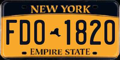 NY license plate FDO1820