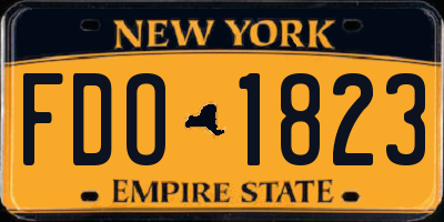 NY license plate FDO1823