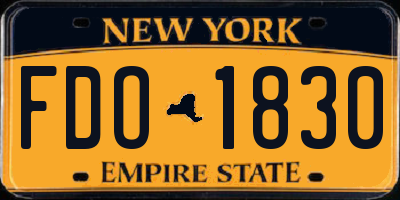 NY license plate FDO1830