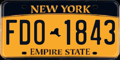 NY license plate FDO1843