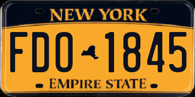 NY license plate FDO1845