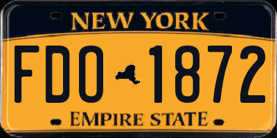 NY license plate FDO1872