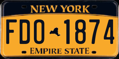 NY license plate FDO1874
