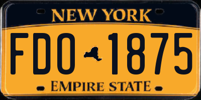 NY license plate FDO1875