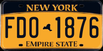 NY license plate FDO1876