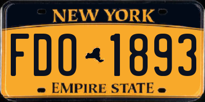 NY license plate FDO1893