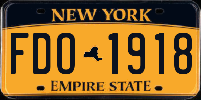 NY license plate FDO1918