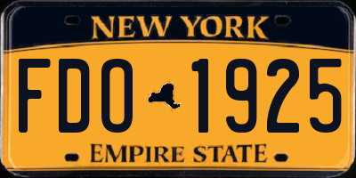 NY license plate FDO1925