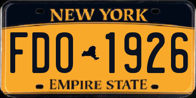 NY license plate FDO1926