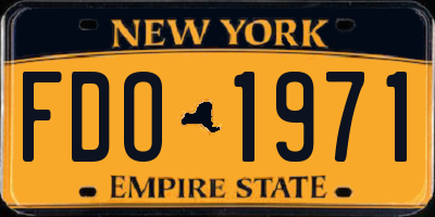 NY license plate FDO1971