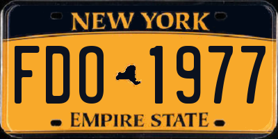 NY license plate FDO1977