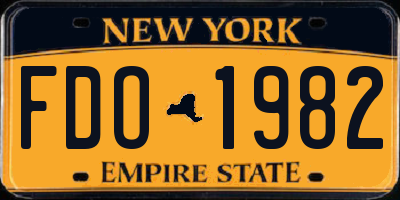 NY license plate FDO1982
