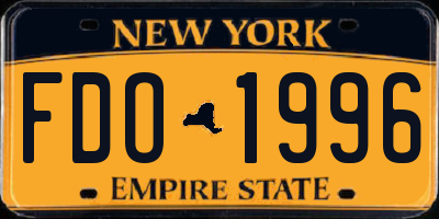 NY license plate FDO1996