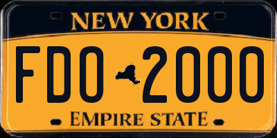 NY license plate FDO2000