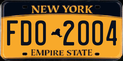 NY license plate FDO2004