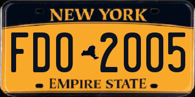 NY license plate FDO2005