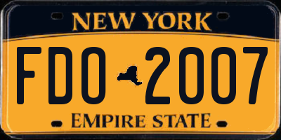 NY license plate FDO2007
