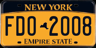 NY license plate FDO2008