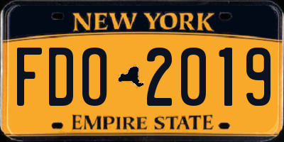 NY license plate FDO2019
