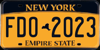 NY license plate FDO2023