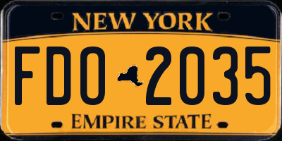 NY license plate FDO2035