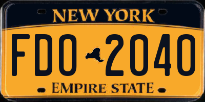 NY license plate FDO2040