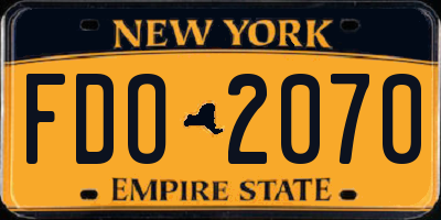 NY license plate FDO2070
