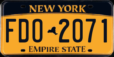 NY license plate FDO2071