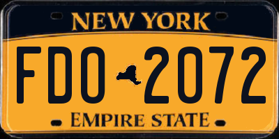 NY license plate FDO2072