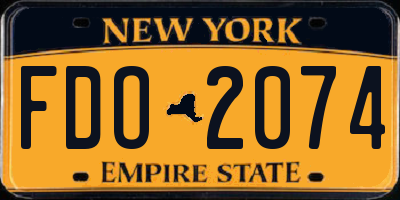 NY license plate FDO2074