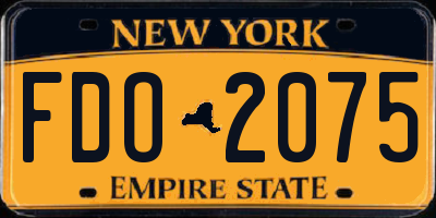 NY license plate FDO2075