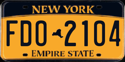 NY license plate FDO2104