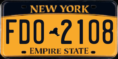 NY license plate FDO2108