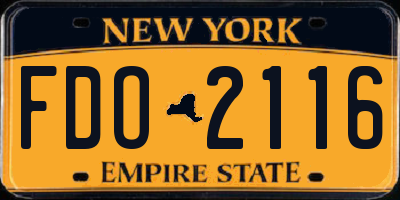 NY license plate FDO2116