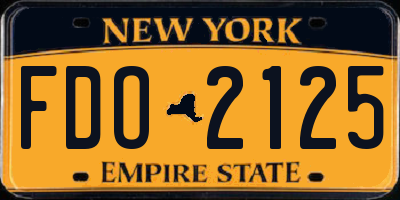 NY license plate FDO2125