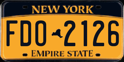 NY license plate FDO2126