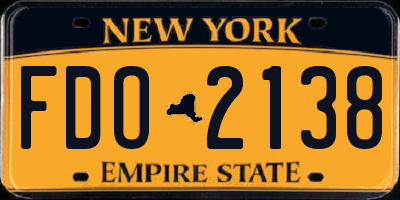NY license plate FDO2138