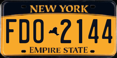 NY license plate FDO2144