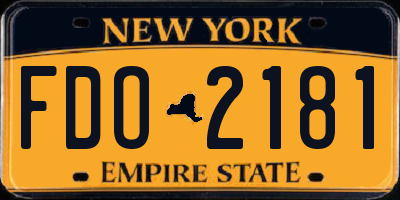 NY license plate FDO2181