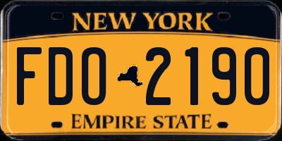 NY license plate FDO2190