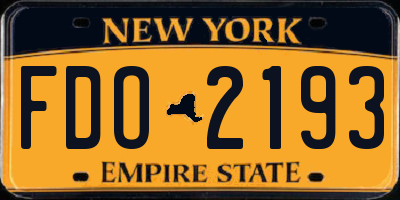 NY license plate FDO2193