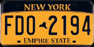 NY license plate FDO2194