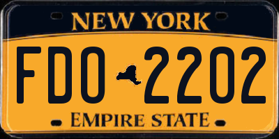 NY license plate FDO2202