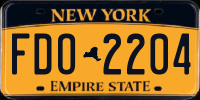 NY license plate FDO2204