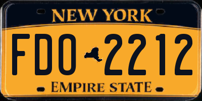 NY license plate FDO2212