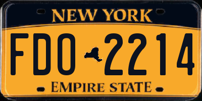 NY license plate FDO2214