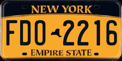 NY license plate FDO2216